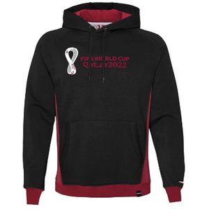 New Fifa World Cup Qatar 2022 Hoodie Adult Size XXL  Black Burgundy Official